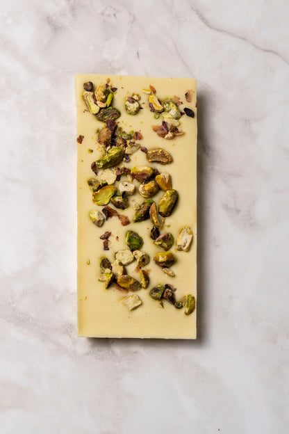 Tavoletta Cioccolato Bianco e Pistacchi Salati